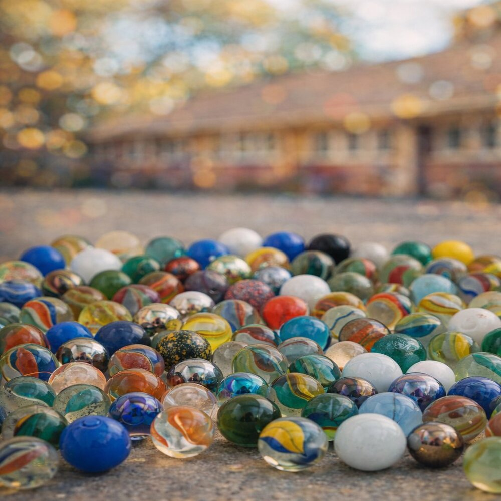 2 lb Vintage Cat’s Eye Style Marbles Lot, Mixed Colors, Classic Game Marbles